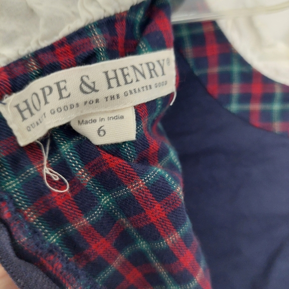 Angel Plaid Dress with Ruffle Collar - Picture 3 of 4